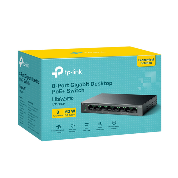 Comutator PoE TP-LINK LS108GP, 802.3af/at PoE+, 3 image