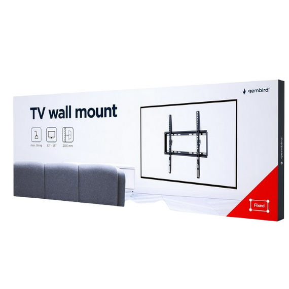 Suport fixat pe perete Gembird WM-55F-04, Negru, 2 image