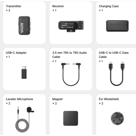 Microfon portabil pentru înregistrare vocală Boya Boyamic 2-01, Fără fir, Negru, 2 image