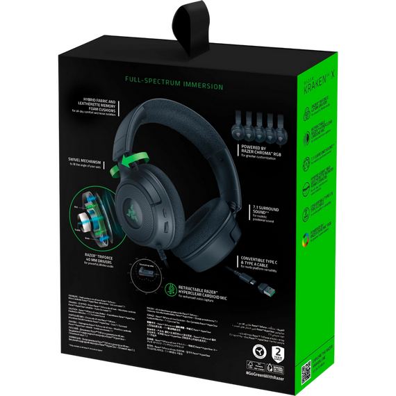 Căști gaming Razer Kraken V4 X USB, Cu fir, Negru, 6 image