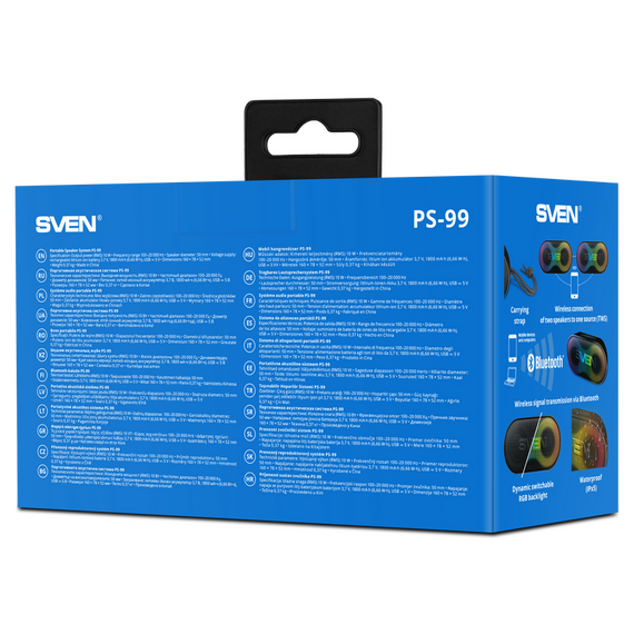 Boxă portabilă SVEN PS- 99, Negru, 3 image