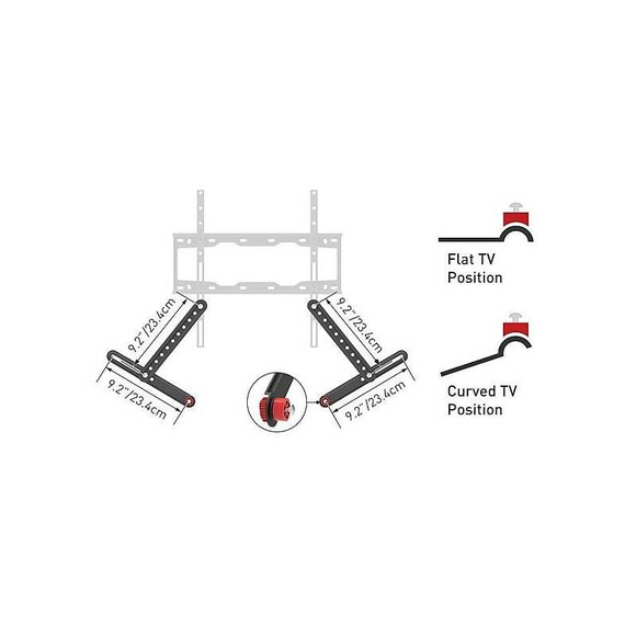 Suport înclinat pe perete BARKAN E820, Negru, 3 image