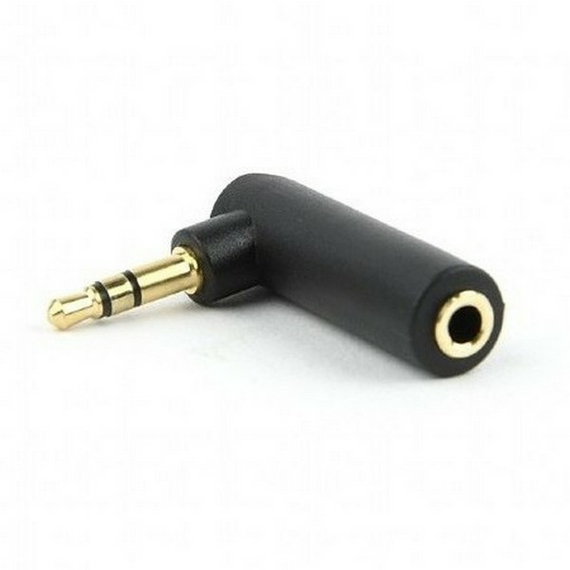 Audio Adaptor Cablexpert A-3.5M-3.5FL, 3.5mm 3-pin (F) - 3.5mm 3-pin (M), Negru, 2 image