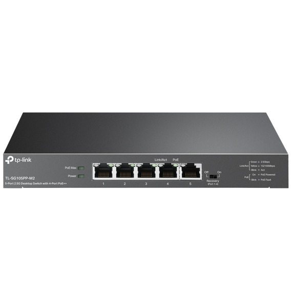 Comutator PoE TP-LINK TL-SG105PP-M2, 4x 802.3af/at/bt PoE++, 3 image