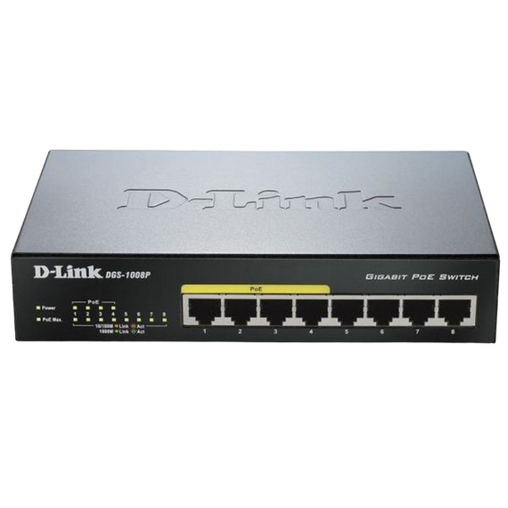 Comutator PoE D-Link DGS-1008P, 4x IEEE 802.3af