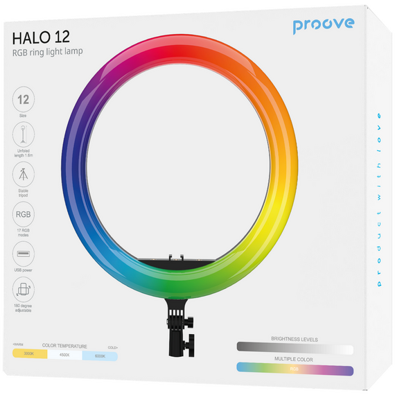 Lampă circulară Proove Halo 12, Alb, 3 image