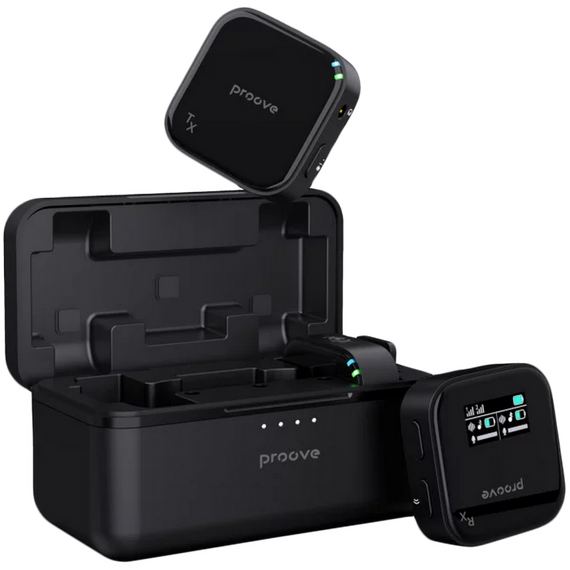Microfon portabil pentru înregistrare vocală Proove Studio, Fără fir, Negru, 3 image
