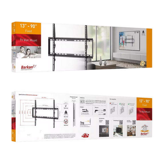 Suport fixat pe perete BARKAN E407, Negru, 3 image