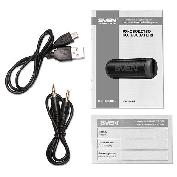 Boxă portabilă SVEN PS-250BL, Negru, 2 image