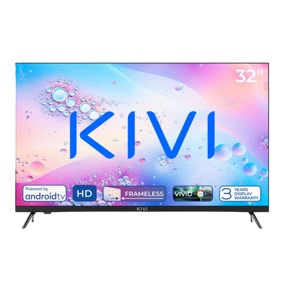 32" LED SMART TV KIVI 32H710QB +PULT!, 1366x768 HD, Google TV, Negru, 3 image