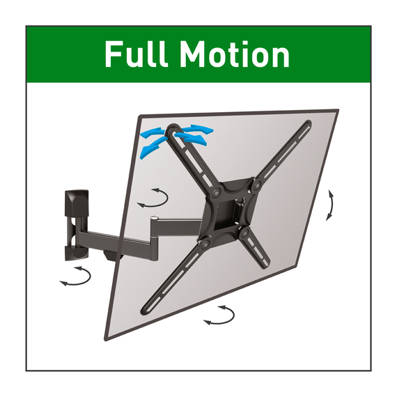 Suport TV de perete BARKAN 3420, Negru, 3 image