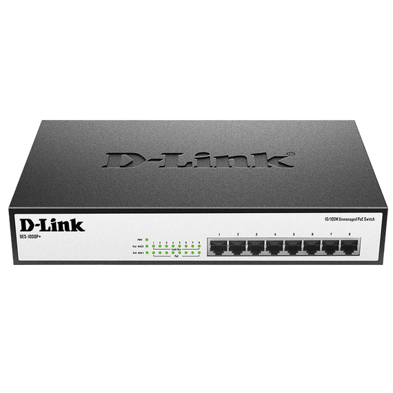 Comutator PoE D-Link DES-1008P+, 8x IEEE 802.3af/at