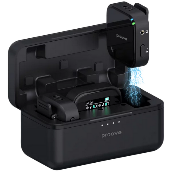 Microfon portabil pentru înregistrare vocală Proove Studio, Fără fir, Negru, 2 image