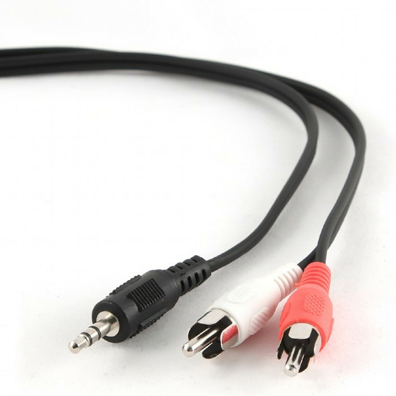 Cablu audio Cablexpert CCA-458-2.5M, 3.5mm 3-pin (M) - 2x RCA (M), 2,5m, Negru, 2 image