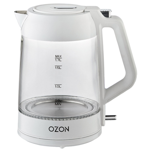 Fierbător electric OZON EKC-1705A-GS, Alb, 2 image