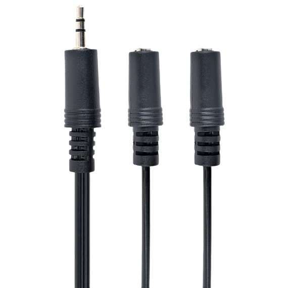 Cablu audio Cablexpert CCA-415, 3.5mm 3-pin (M) - 2x 3.5mm 3-pin (F), 5m, Negru