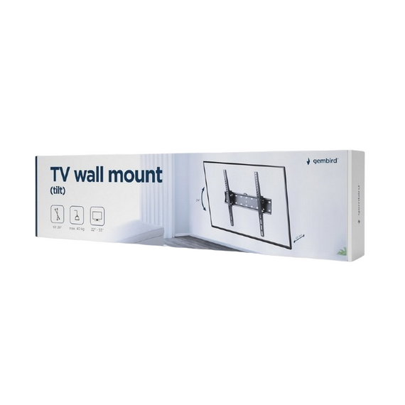 Suport înclinat pe perete Gembird WM-55T-02, Negru, 3 image