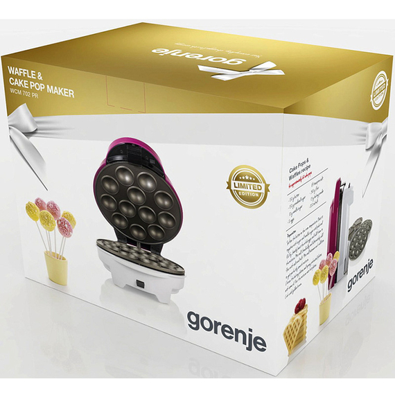 Aparat de preparat waffle Gorenje WCM702PR, Violet | Alb, 8 image