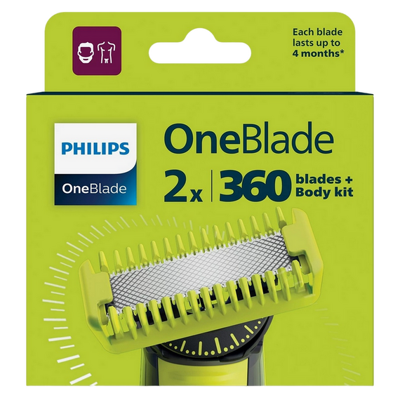 Lamă de schimb pentru aparatul de ras electric Philips QP624/50, Negru | Galben, 2 image