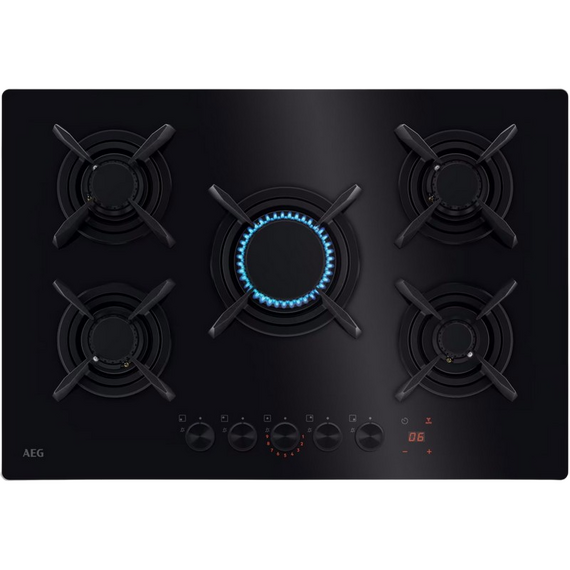 Plită pe gaz AEG HKB75453NB, Negru