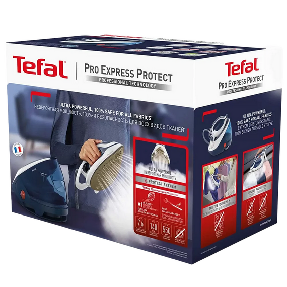 Fier de călcat cu generator de abur Tefal GV9221E0, 2600W, Albastru, 8 image