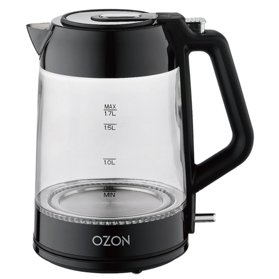 Fierbător electric OZON EKC-1705A-GS, Negru, 2 image