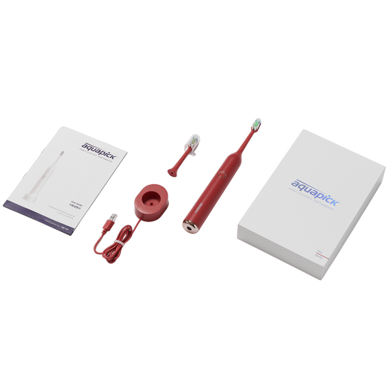 Periuța de dinți electrică sonică Aquapick AQ 102, Roșu, 2 image