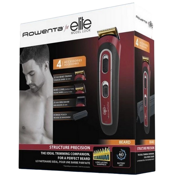 Trimmer pentru bărbați Rowenta TN4422F1, Negru/Rosu, 2 image