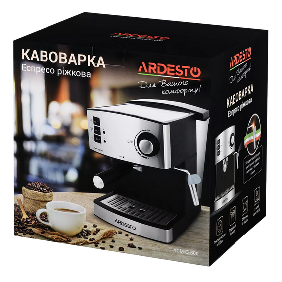 Cafetiera manuala Ardesto YCM-E1600, 850W, Oțel inoxidabil, 2 image