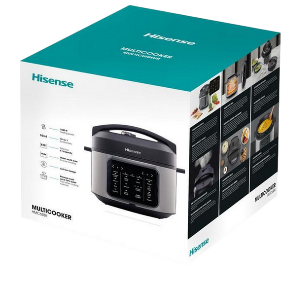 Aparat de gătit multifuncțional sub presiune Hisense HMC6SBK, Negru | Oțel inoxidabil, 2 image