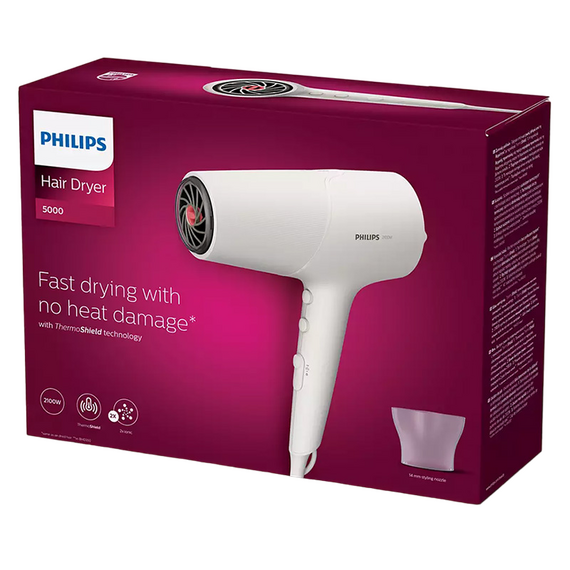 Uscător de păr Philips BHD501/00, 2100W, Alb, 3 image
