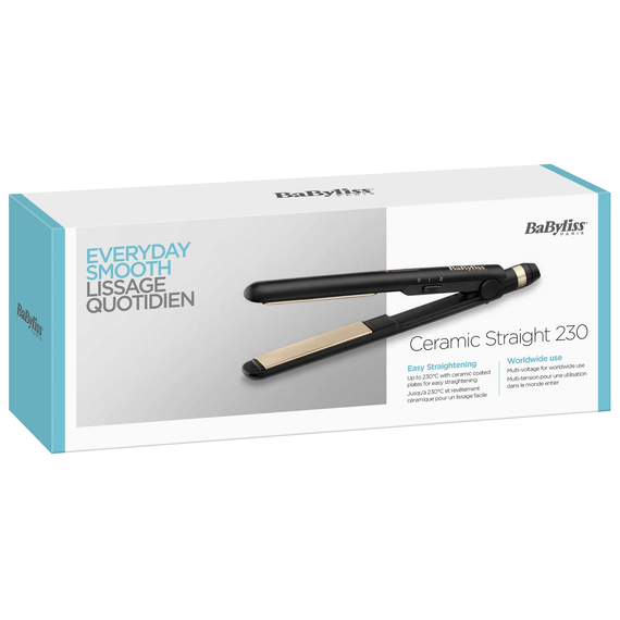 Placă de îndreptat părul BaByliss Ceramic Straight ST089E, Negru, 2 image