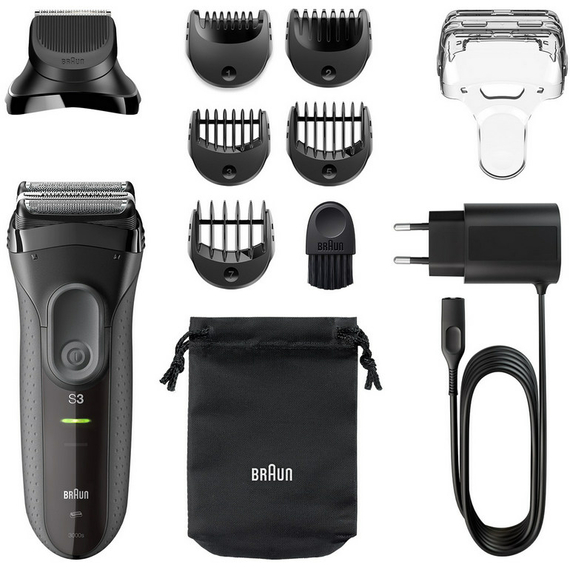 Aparat de ras electric BRAUN Series 3 Shave&Style, Negru