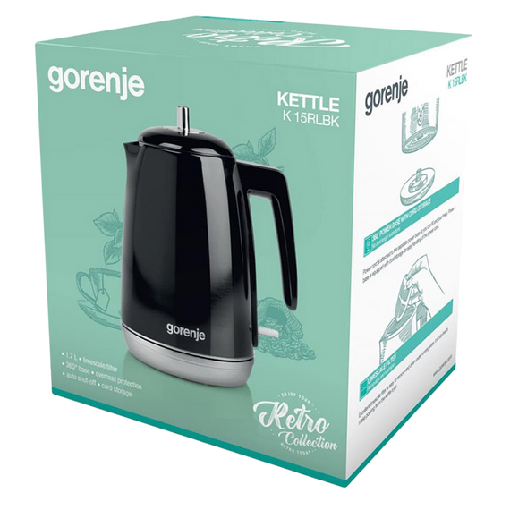 Fierbător electric Gorenje K15RLBK, Negru, 2 image