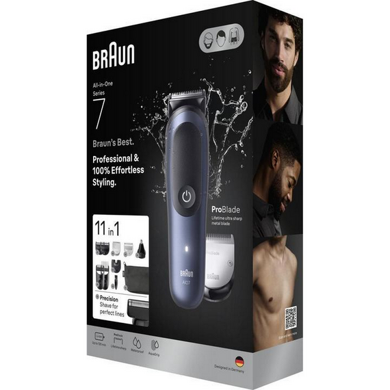 Trimmer pentru bărbați Braun AIO7540, Albastru, 3 image
