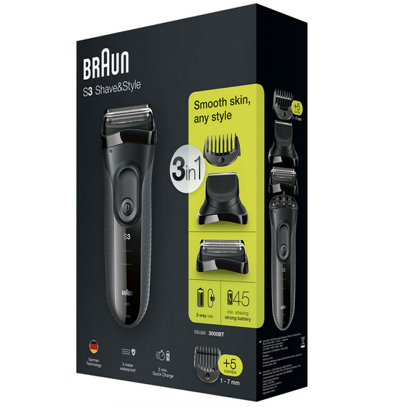 Aparat de ras electric BRAUN Series 3 Shave&Style, Negru, 3 image