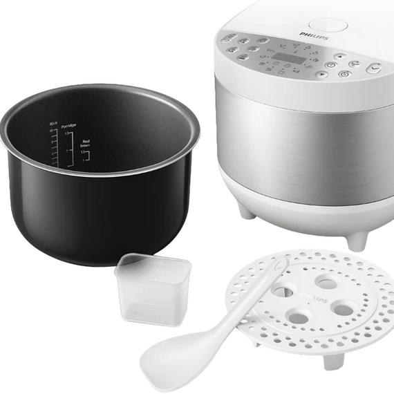 Aparat de gătit multifuncțional Philips HD4713/40, Alb | Argintiu, 2 image