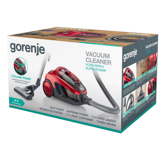 Aspirator Gorenje VCE03SPRCY, Rosu | Negru, 2 image