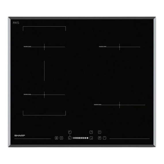 Plită cu inducție Sharp KH-6I27CS0I-EU, Negru