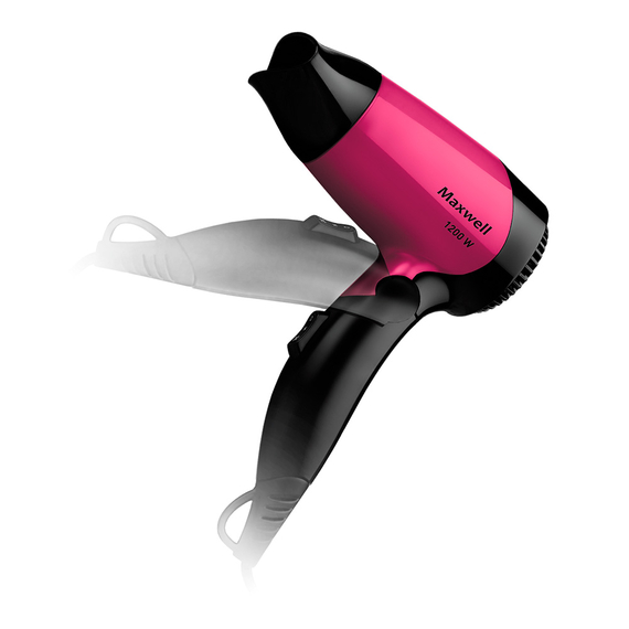 Uscător de păr compact Maxwell MW-2007, 1200 W, Negru | Roz, 2 image