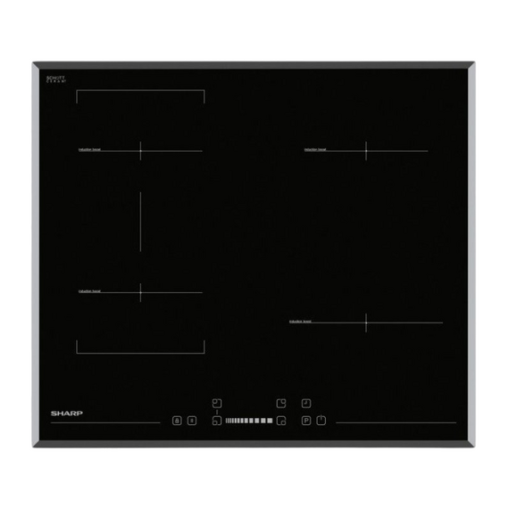 Plită cu inducție Sharp KH6I27CS00EU, Negru
