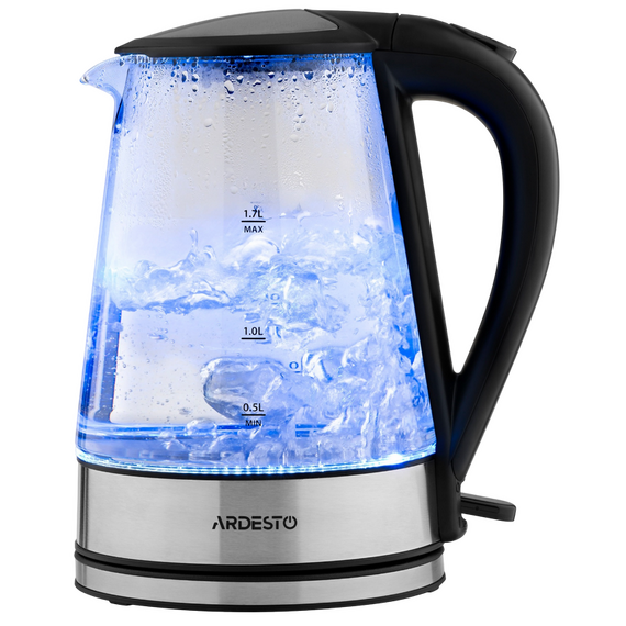 Fierbător electric Ardesto EKL-F110, Oțel Inoxidabil | Negru, 3 image