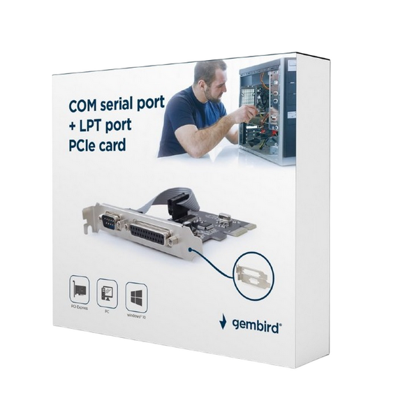Placă de extensie PCI-Express Gembird PEX-COMLPT-01, Multicolor, 4 image