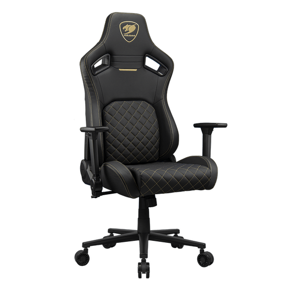 Scaun Gaming Cougar Defensor, Țesătură, PU Piele, Auriu, 7 image