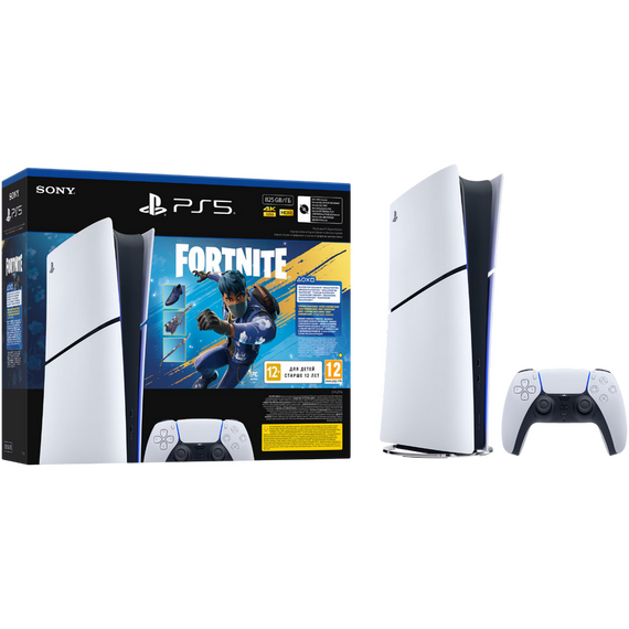 Consolă de jocuri SONY PlayStation 5 Slim Digital Edition+Fortnite Flowering Chaos, Alb