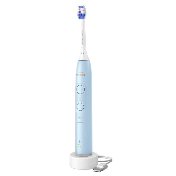 Periuța de dinți electrică sonică Philips HX7406/01, Albastru deschis