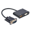 Adaptor Cablexpert A-VGA-HDMI-02, VGA D-Sub (M) - HDMI (F) + VGA, 0.15 m, Negru