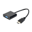Convertor Video Cablexpert A-HDMI-VGA-04, HDMI (M) - VGA D-Sub, 0,15m, Negru