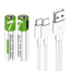 Baterii reîncărcabile Li-ion USB-C AAA 400mAh, 2 bucăți cu cablu 2in1 Type-C, 2 image