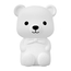 Cute Series Bear Lumină de noapte din silicon, alb